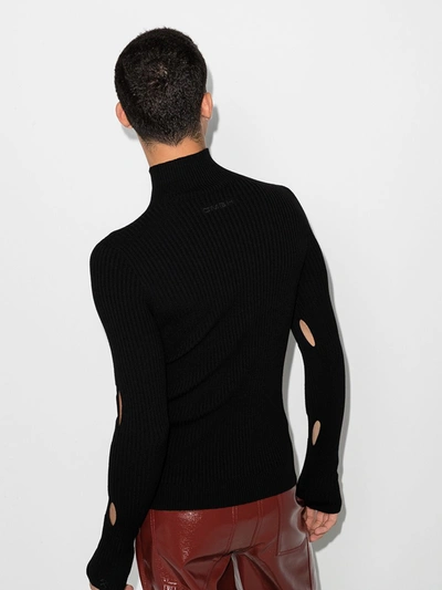 Shop Gmbh Leif Ribbed Turtleneck Wool Sweater In Black