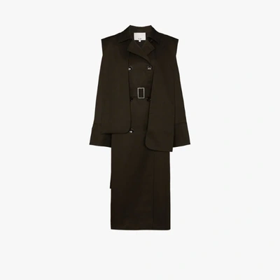 Shop Tibi Recycled Techy Flap Trench Coat In Grey