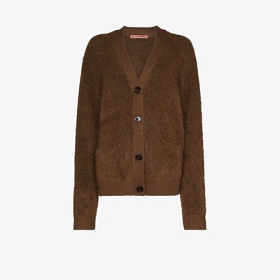 Shop Acne Studios Rives Button-up Cardigan - Women's - Nylon/mohair/wool/elastane In Brown