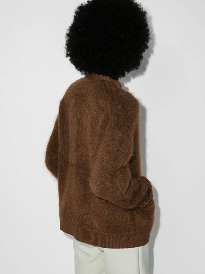 Shop Acne Studios Rives Button-up Cardigan - Women's - Nylon/mohair/wool/elastane In Brown