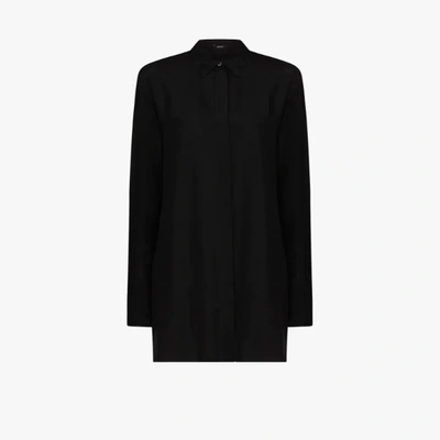 Shop Joseph Bene Classic Silk Shirt In Black