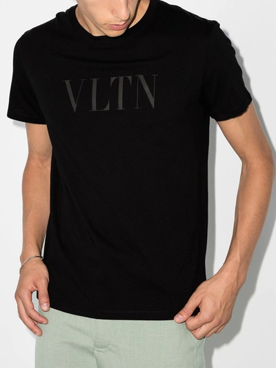 Shop Valentino Vltn Logo T-shirt In Black