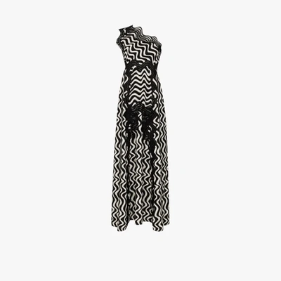 Shop Stella Mccartney Macey Wave Print Gown In Black