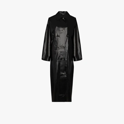Shop Kassl Editions Oil Trench Coat In Black