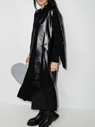 Shop Kassl Editions Oil Trench Coat In Black
