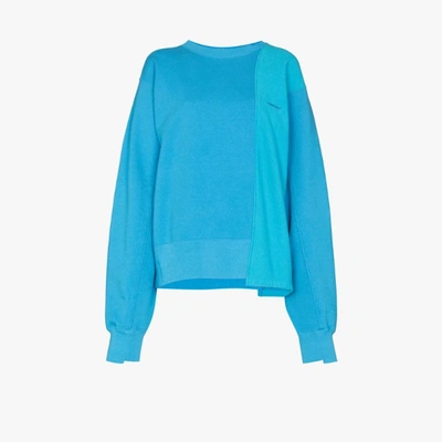 Shop Ambush Blue Two Tone Cotton Sweatshirt