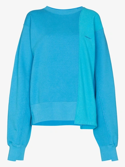 Shop Ambush Blue Two Tone Cotton Sweatshirt