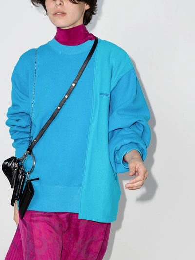 Shop Ambush Blue Two Tone Cotton Sweatshirt