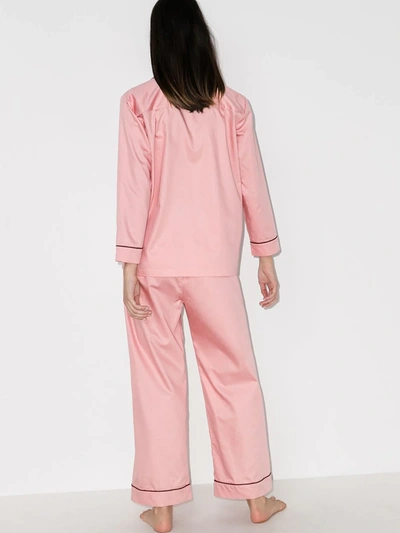 Shop Pour Les Femmes Cotton Sateen Pyjamas In Pink