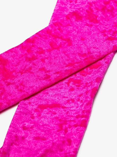 Shop Marine Serre Pink Reflective Long Velvet Gloves