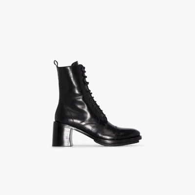 Shop Ann Demeulemeester Leather Ankle Boots In Black