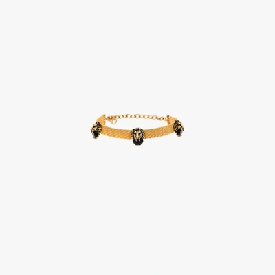 Shop Gucci Gold Tone Lion Head Choker Necklace