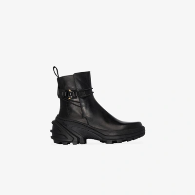 Shop Alyx Black Buckled Leather Chelsea Boots