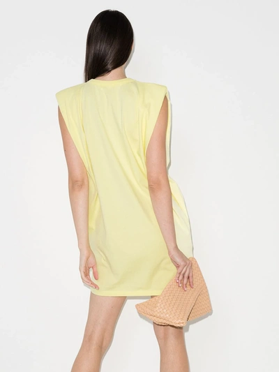 Shop The Frankie Shop Tina Padded Shoulder T-shirt Dress In Yellow