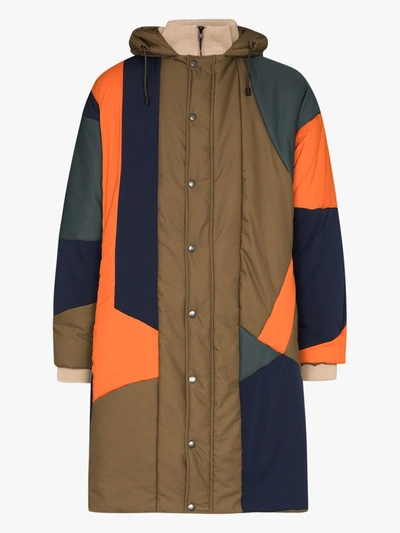 Shop Ahluwalia Panelled Quilted Coat In Multicolour