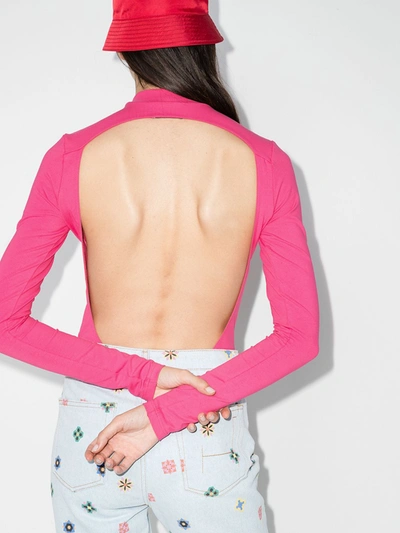 Shop Kirin Open Back Bodysuit In Pink