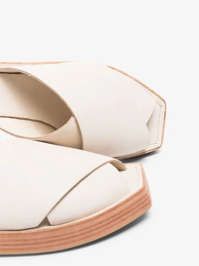 Shop St Agni White Tokyo Leather Sandals In Neutrals