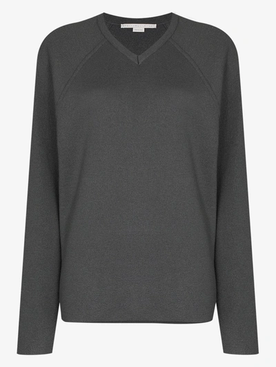 Shop Stella Mccartney V-neck Wool Sweater In Grey