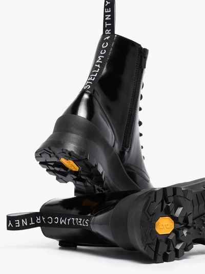 Shop Stella Mccartney Black Trace Lace-up Ankle Boots