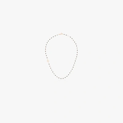 Gigi Clozeau 18k Rose Gold 42 Cm Diamond Star Beaded Necklace In Pink