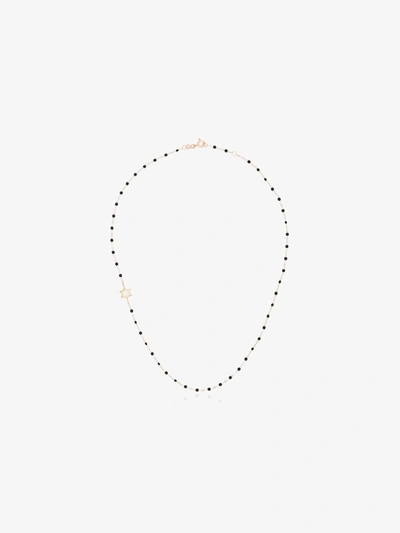 Gigi Clozeau 18k Rose Gold 42 Cm Diamond Star Beaded Necklace In Pink