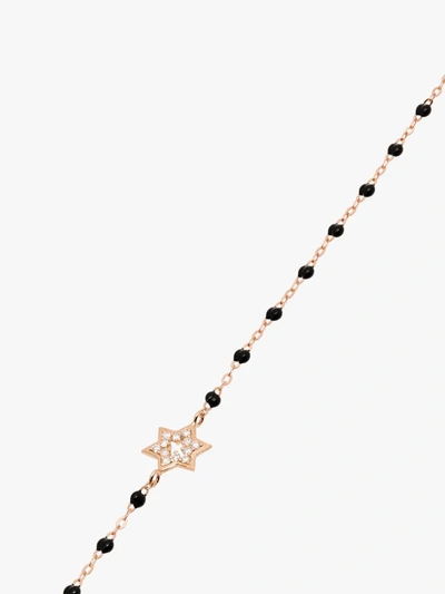 Shop Gigi Clozeau 18k Rose Gold 42 Cm Diamond Star Beaded Necklace In Pink