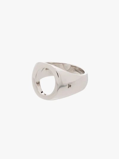 Tom Wood 'oval Open' Cutout Silver Signet Ring - Size 60 In Silver