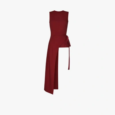 Shop Rosetta Getty Asymmetric Sleeveless Blouse In Red