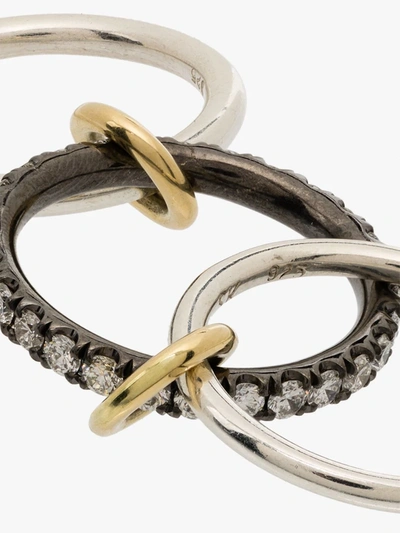 Spinelli Kilcollin Petunia Stacked Diamond Ring In Silver