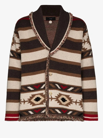 Shop Alanui Upland Cowboy Cardigan In Brown