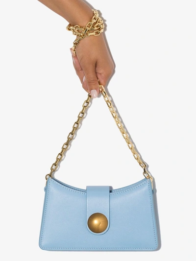 Shop Elleme Blue Baguette Mini Leather Bag