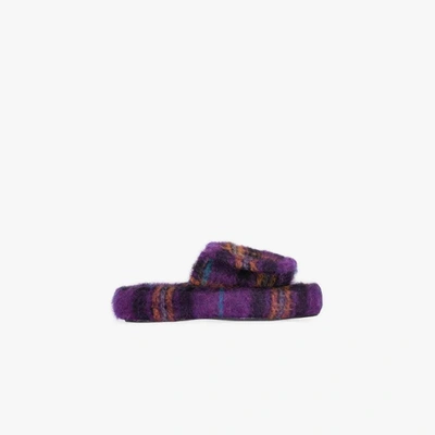 Shop Natasha Zinko Purple Felted Wool Slippers