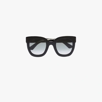 Shop Gucci Black Oversized Square Sunglasses