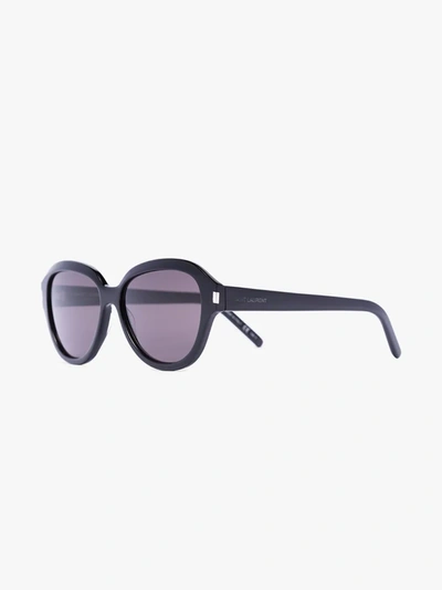 Shop Saint Laurent Black 400 Round Sunglasses