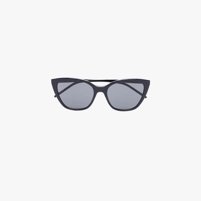 Shop Saint Laurent Black M69 Cat Eye Sunglasses