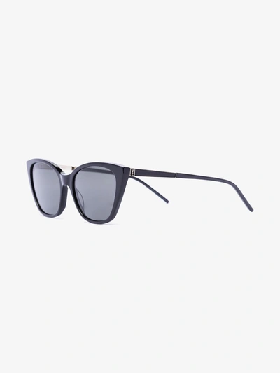 Shop Saint Laurent Black M69 Cat Eye Sunglasses