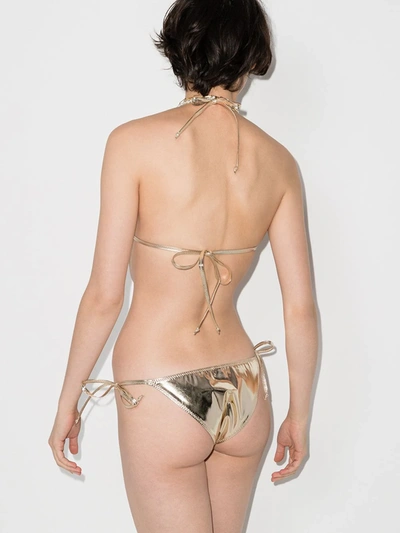 Shop Lisa Marie Fernandez Triangel-bikini In Gold