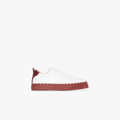 Shop Chloé And Red Lauren Leather Sneakers In White