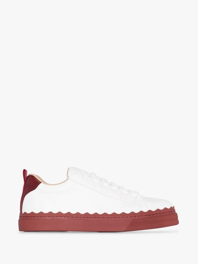 Shop Chloé And Red Lauren Leather Sneakers In White