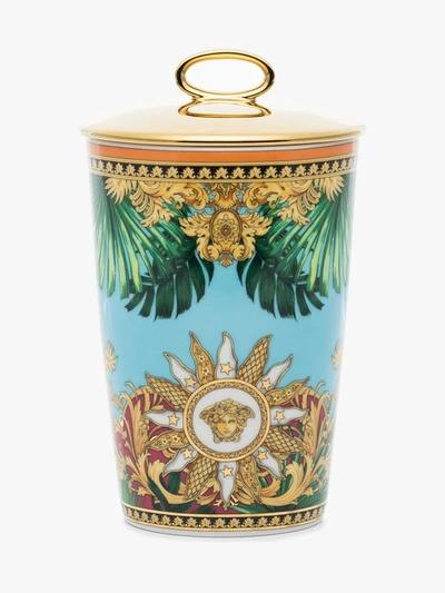 Versace Jungle Animalier Votive With Lid In Blue