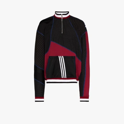 Shop Ahluwalia Black X Adidas Patchwork Cotton Sweatshirt