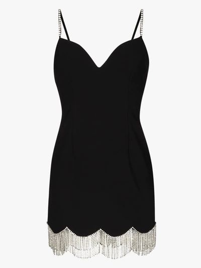 Shop Area Crystal Mini Dress In Black