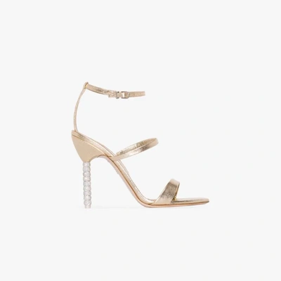 Shop Sophia Webster Rosalind 85 Leather Sandals In Gold