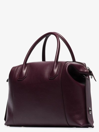 Shop Givenchy Purple Antigona Soft Medium Leather Tote Bag