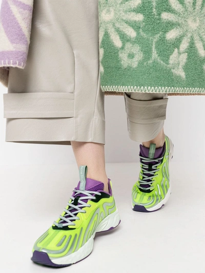 Shop Acne Studios Buzz Contrast Panel Sneakers - Women's - Rubber/fabric In Green
