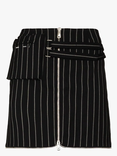 Shop Coperni Explorer Pinstripe Mini Skirt In Black