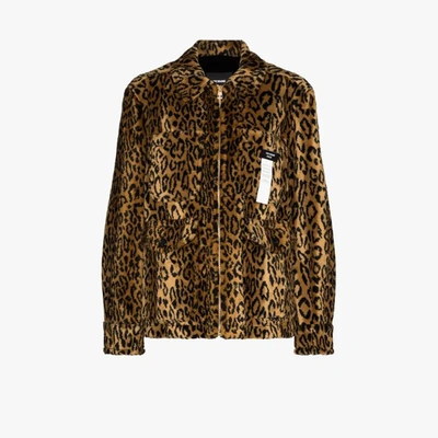 Shop We11 Done Leopard Faux Fur Jacket In Brown