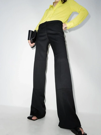 Shop Stella Mccartney Black Claudia Flared Wool Trousers