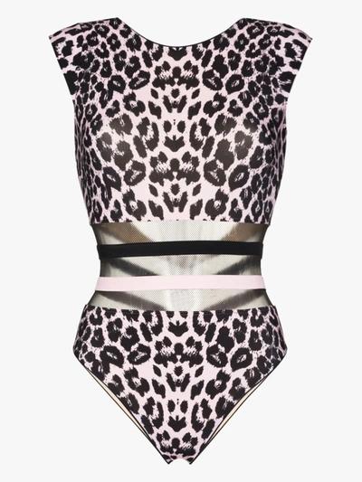 Shop Agent Provocateur Zenaya Mesh Leopard Print Swimsuit In Black
