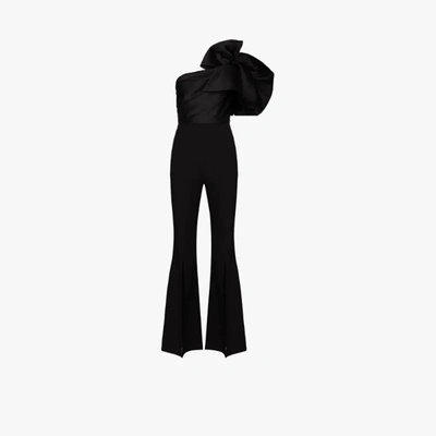 Shop Solace London Laney Statement Sleeve Jumpsuit In Black